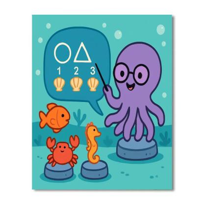 Coral Classroom With Professor Octopus DIY paint by numbers