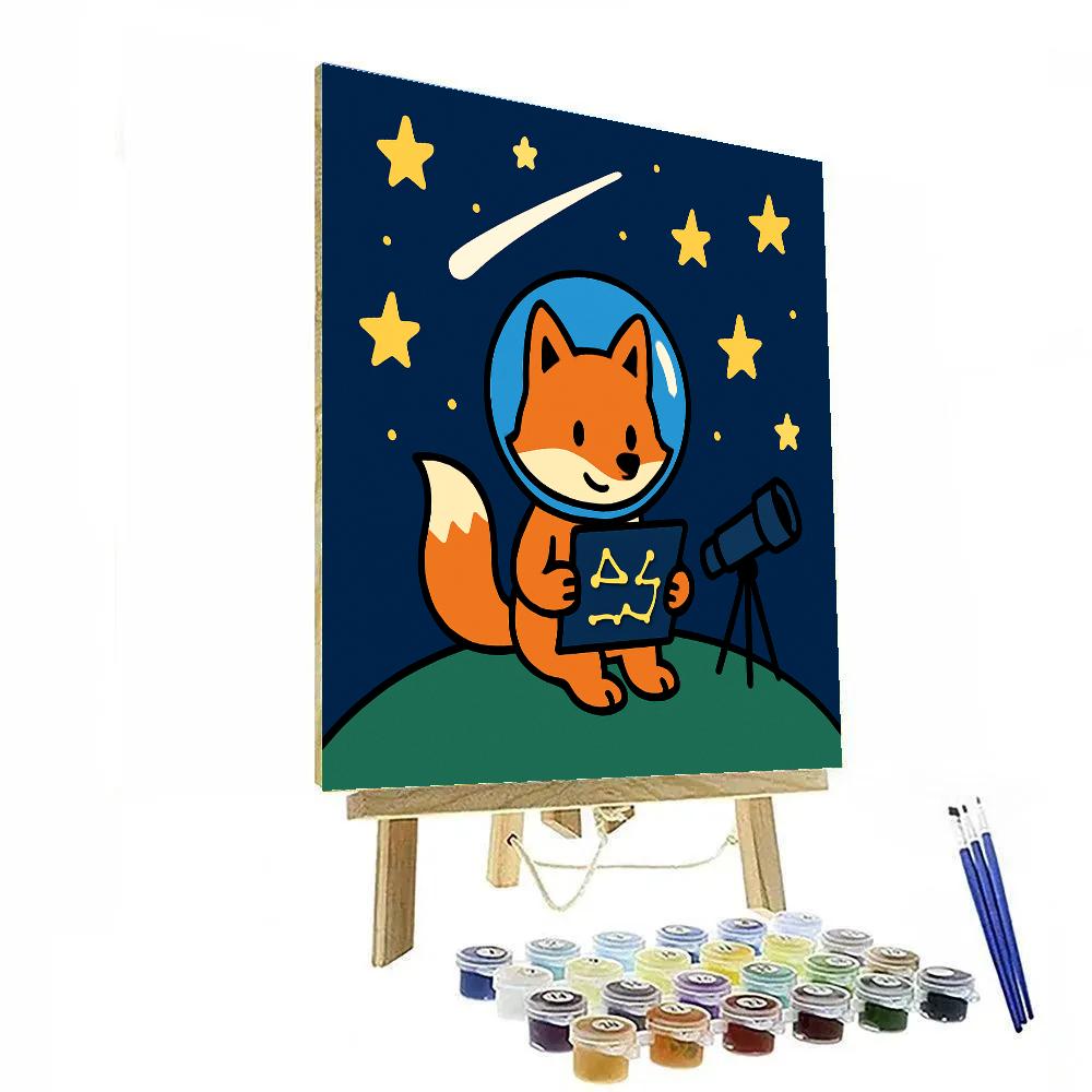 Stargazing Fox And The Comet Map paint by color