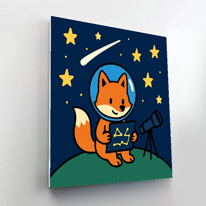 Stargazing Fox And The Comet Map paint by color