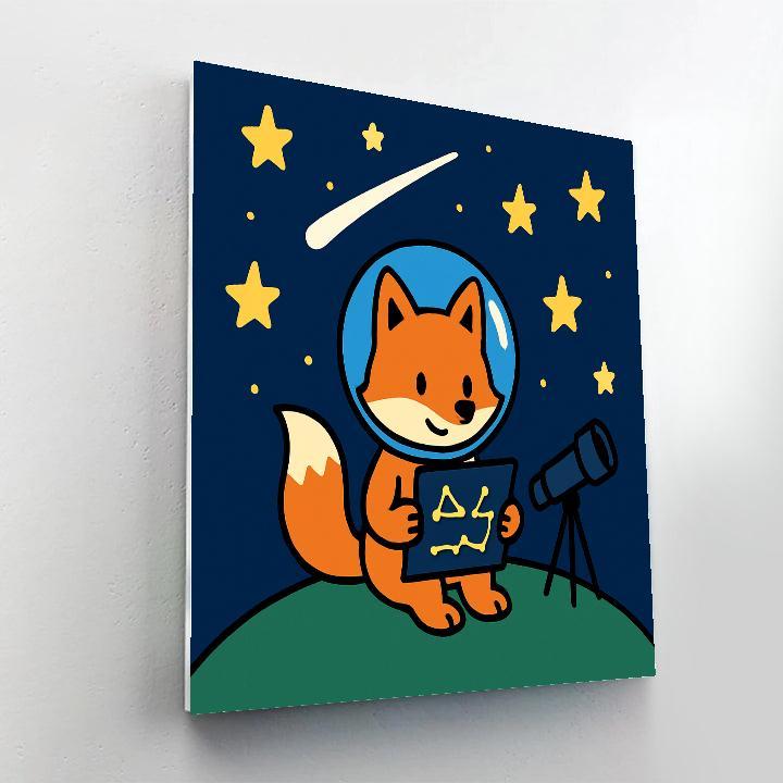 Stargazing Fox And The Comet Map paint by color