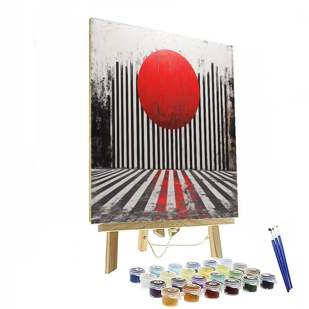 Banksy Inspired Barcode Event Horizon Critique painting number kit