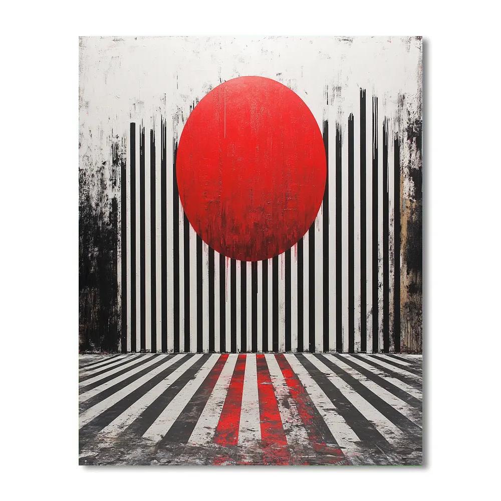 Banksy Inspired Barcode Event Horizon Critique painting number kit