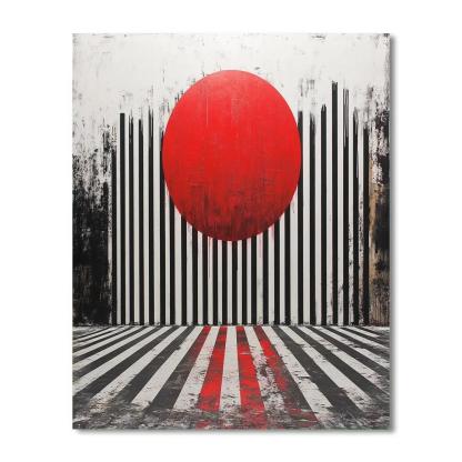 Banksy Inspired Barcode Event Horizon Critique painting number kit