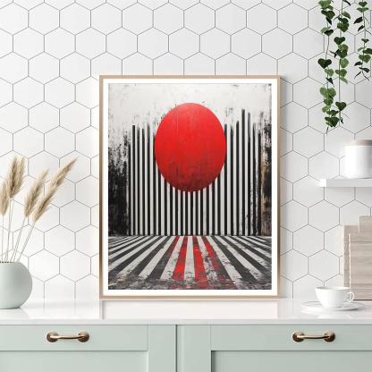 Banksy Inspired Barcode Event Horizon Critique painting number kit