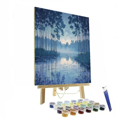 Claude Monet Inspired Whispering Poplars In Opaline River Fog Painting by numbers kit