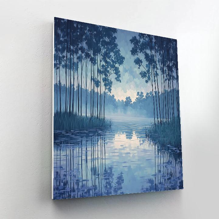 Claude Monet Inspired Whispering Poplars In Opaline River Fog Painting by numbers kit