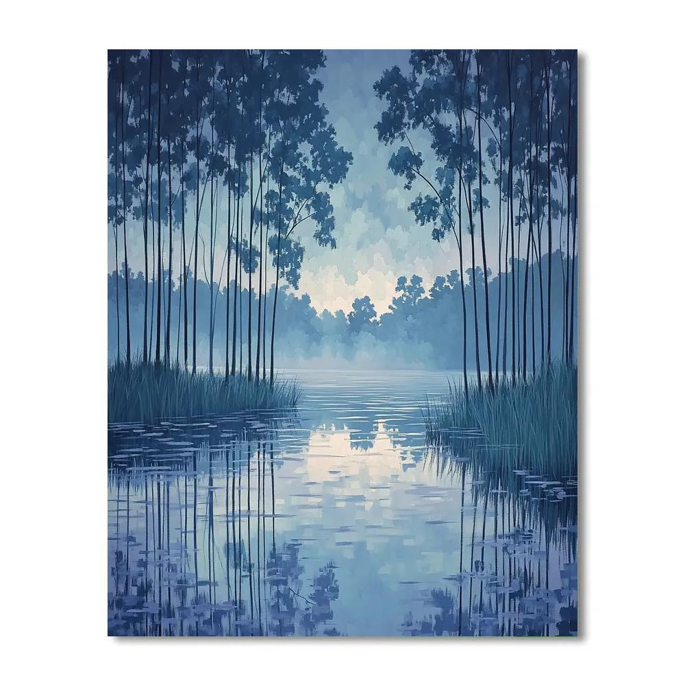 Claude Monet Inspired Whispering Poplars In Opaline River Fog Painting by numbers kit