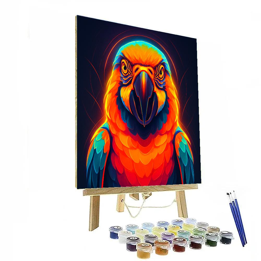 Solar Flare Macaw Burst Paint by numbers art