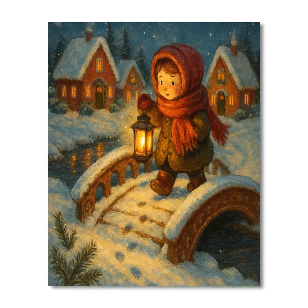 Lantern Bearer At The Gingerbread Bridge Number painting