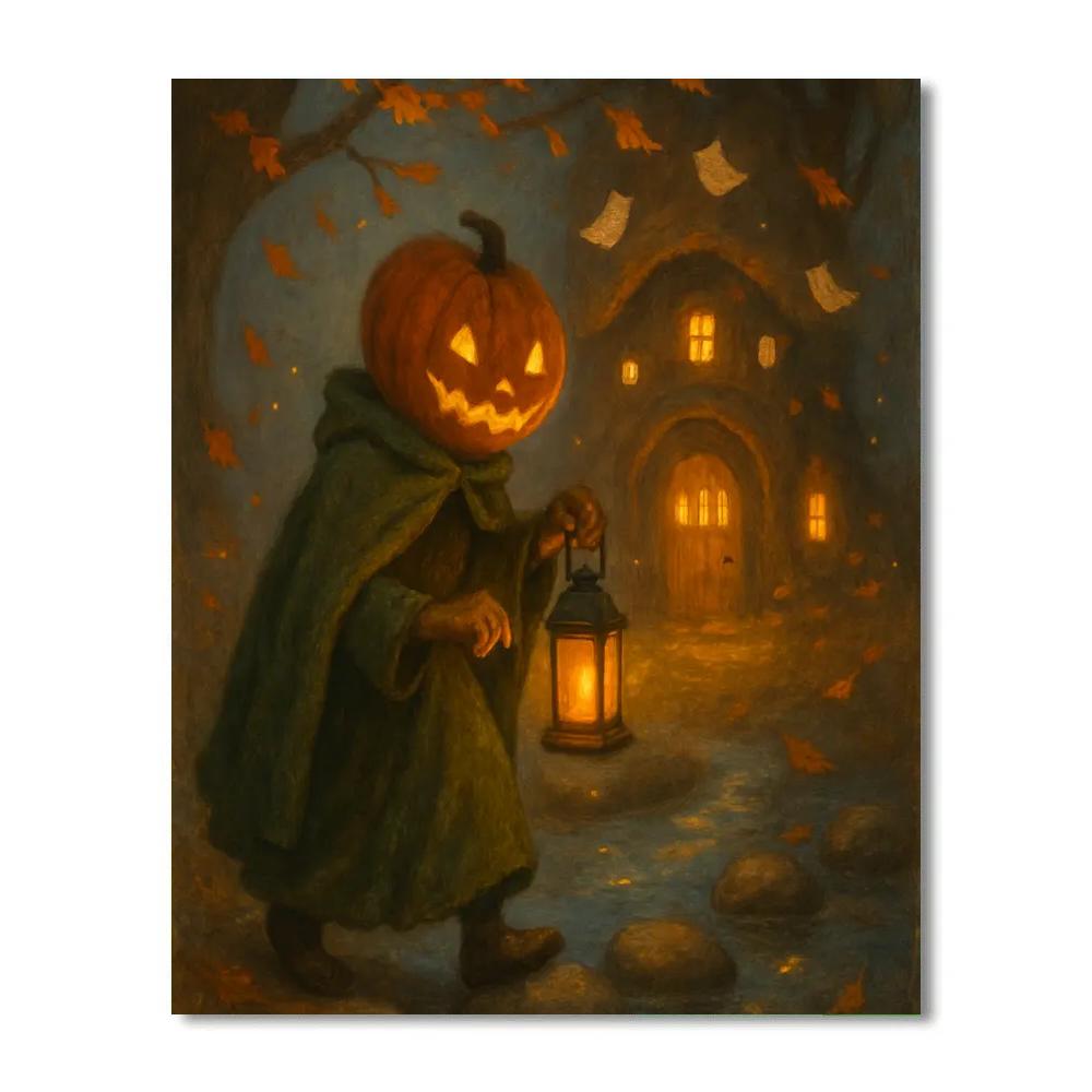 The Lantern Librarian Of Pumpkin Hollow Numbered painting kits