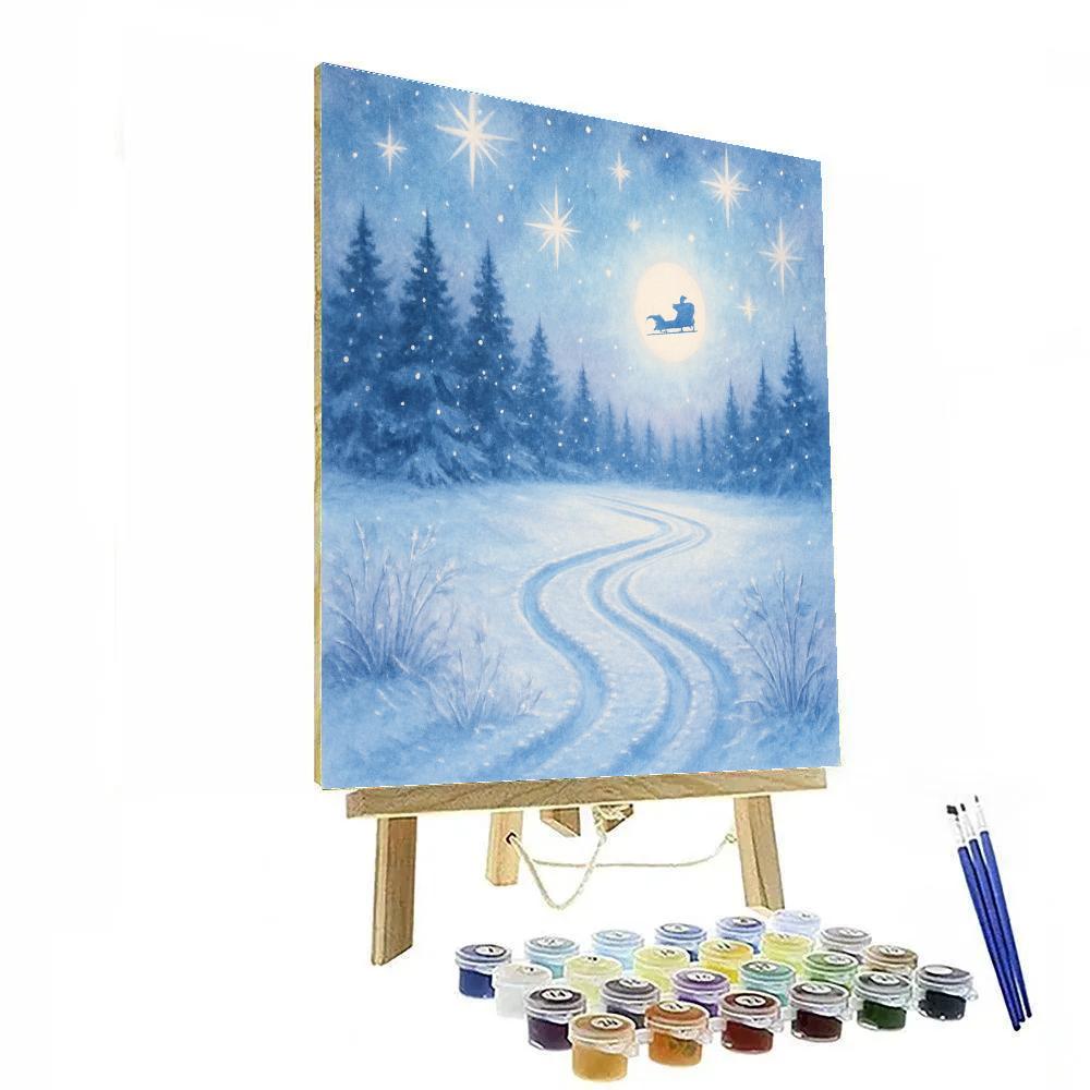 Starry Sleigh Tracks Across The Quiet Meadow DIY paint by numbers