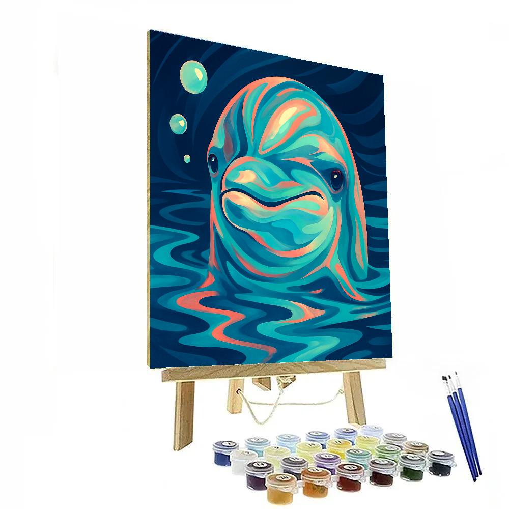 Tidal Glow Dolphin Focus paint by number