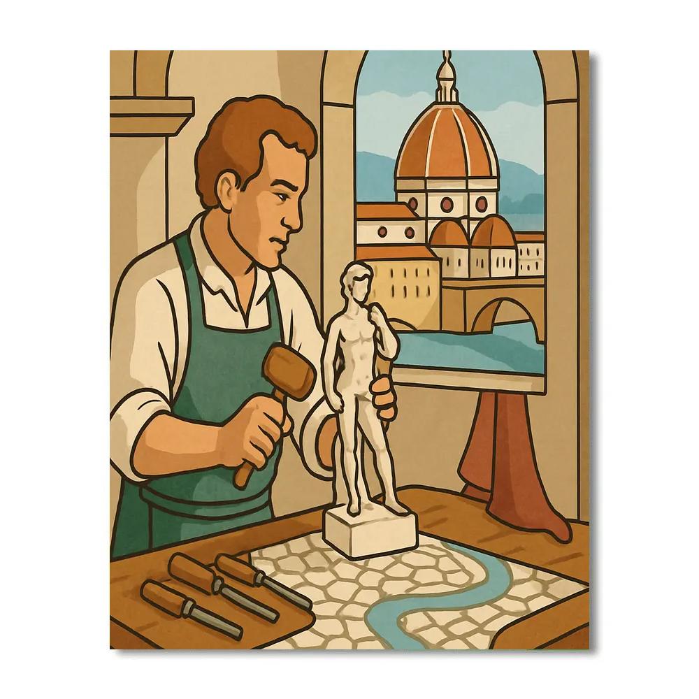 Marble Workshop, Italy In Renaissance Light paint by number