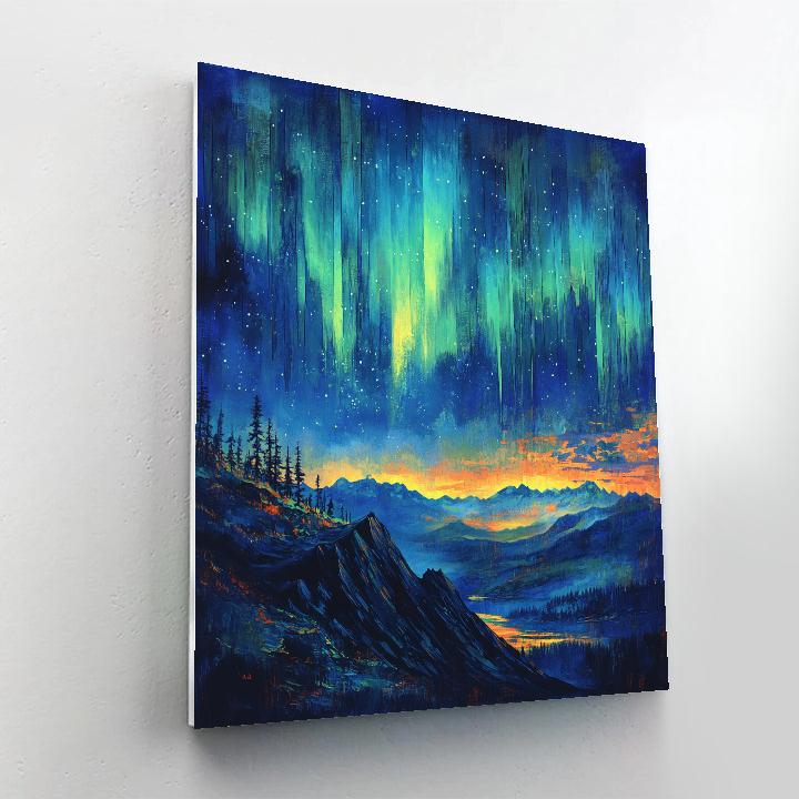 Frederick Varley Inspired Aurora Over Basalt Ridge paint by numbers