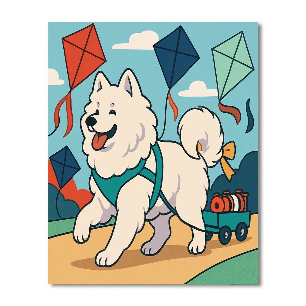 Kite Festival Dog Parade paint by color