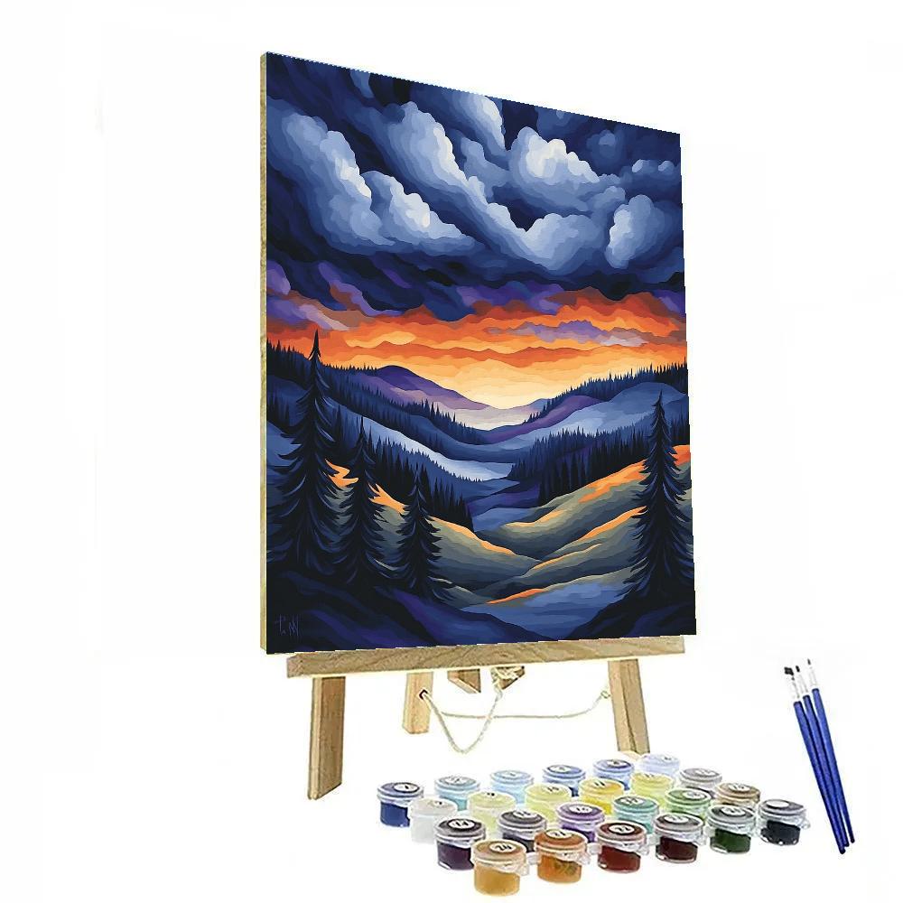 Frederick Varley Inspired Storm Light Through Pine Valley Paint by numbers art