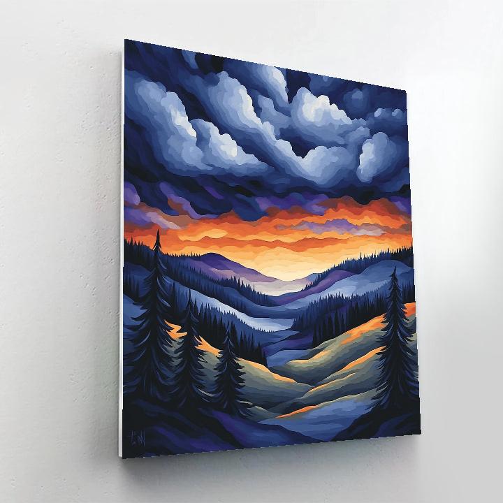 Frederick Varley Inspired Storm Light Through Pine Valley Paint by numbers art