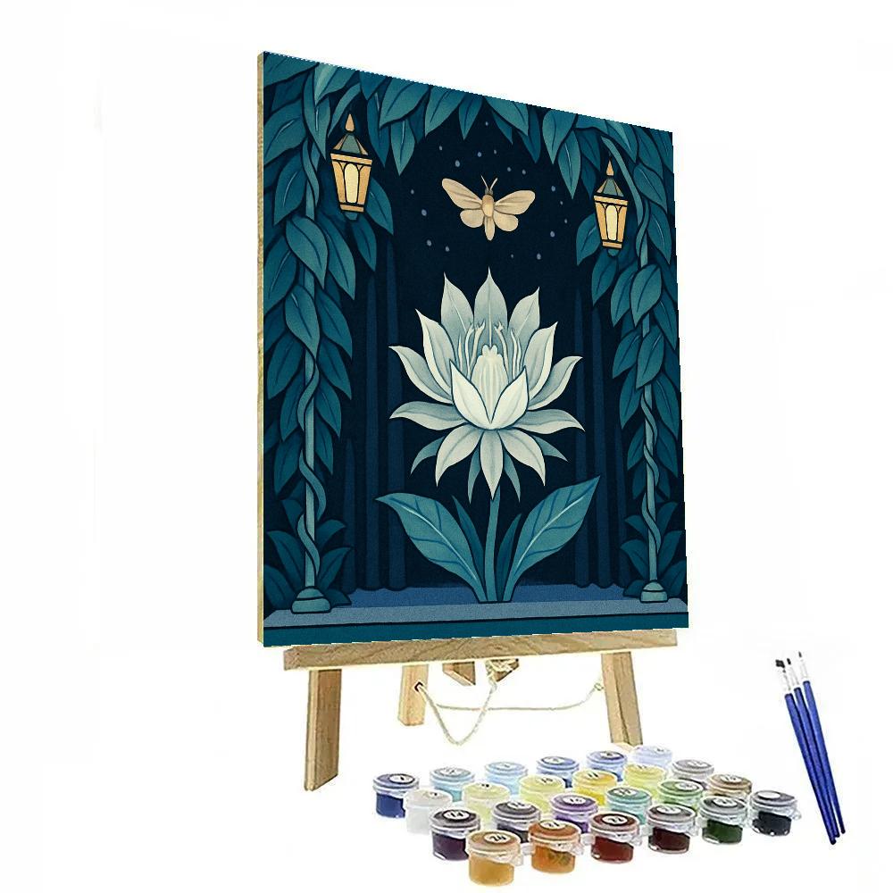 Midnight Theater Flowers Backdrop Paint by numbers art