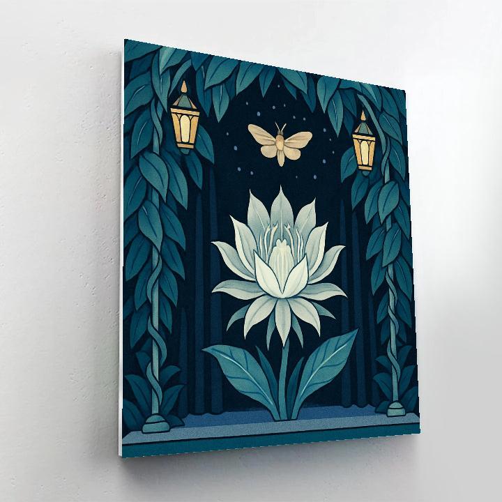 Midnight Theater Flowers Backdrop Paint by numbers art