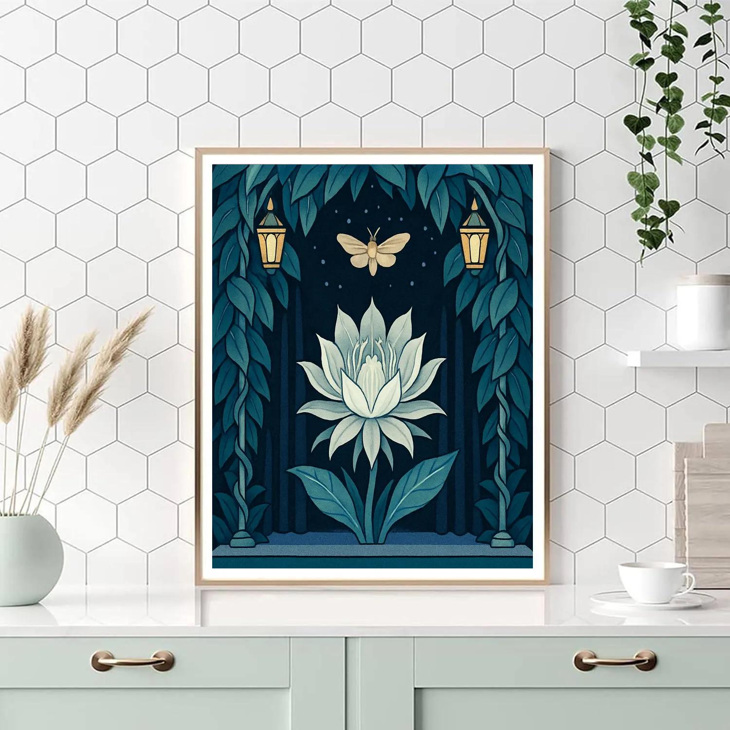 Midnight Theater Flowers Backdrop Paint by numbers art