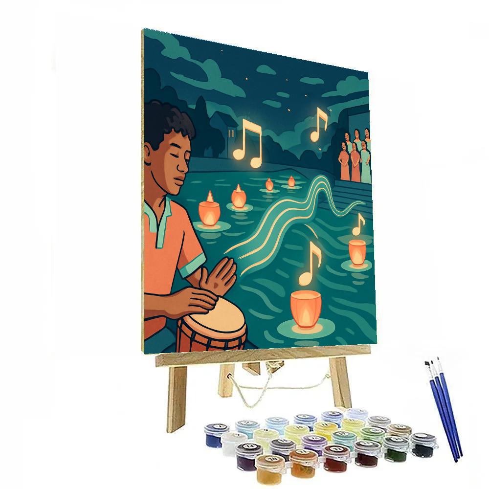 Lantern Parade With Music Echoes Numbered painting kits