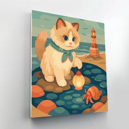 Lighthouse Beacon Cat Paint by numbers art