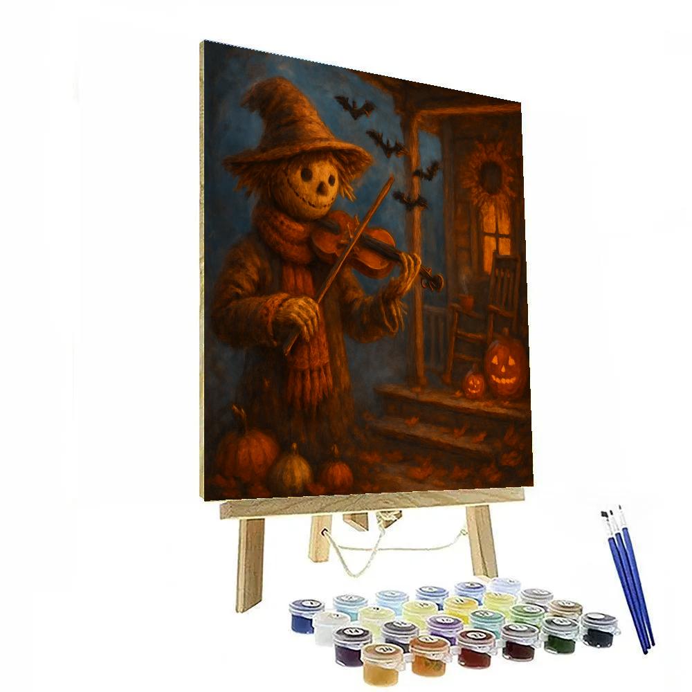 Porchlight Serenade Of The Scarecrow Violinist Numbered painting kits