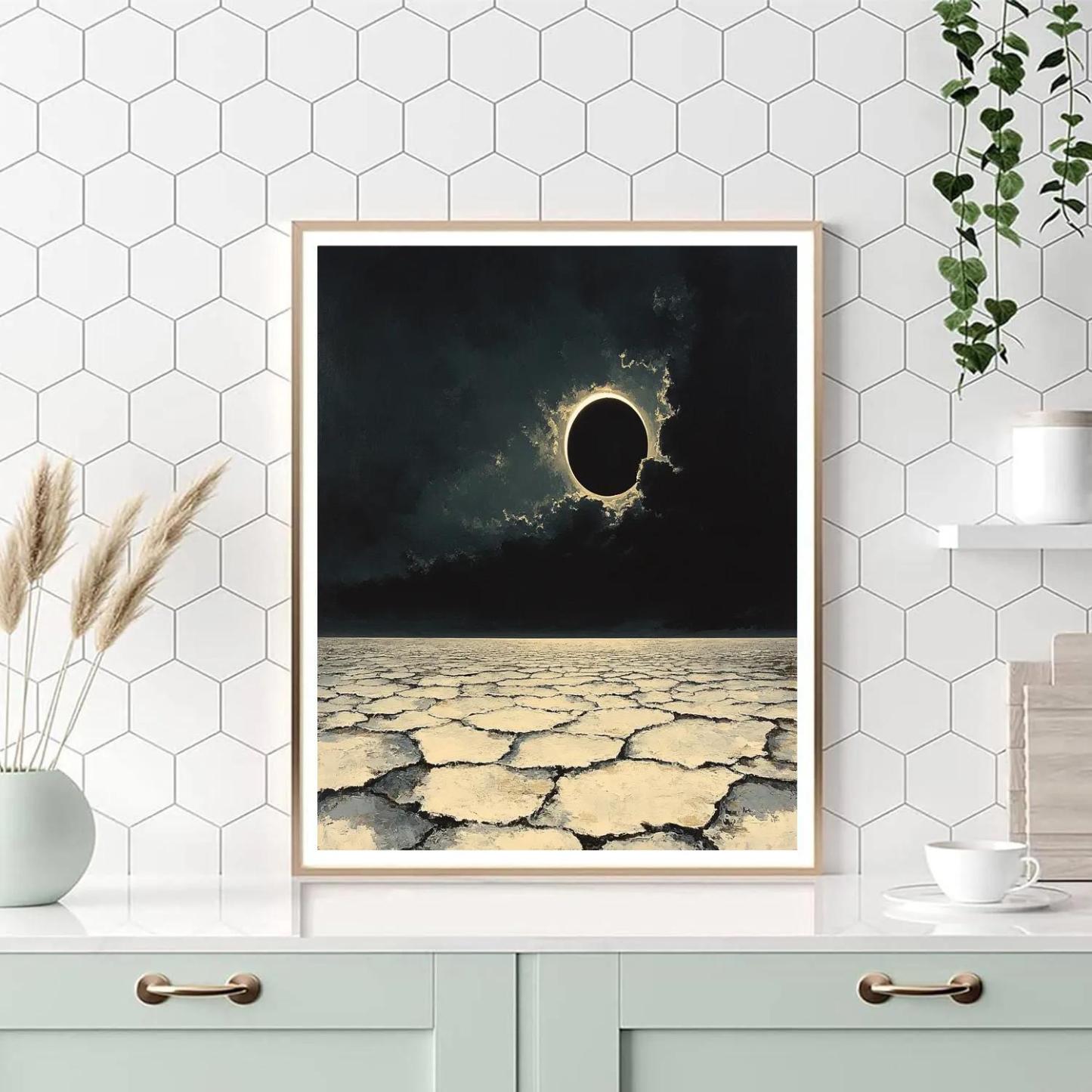 Francisco Goya Inspired Eclipse Over Desolate Salt Wastes paint by numbers