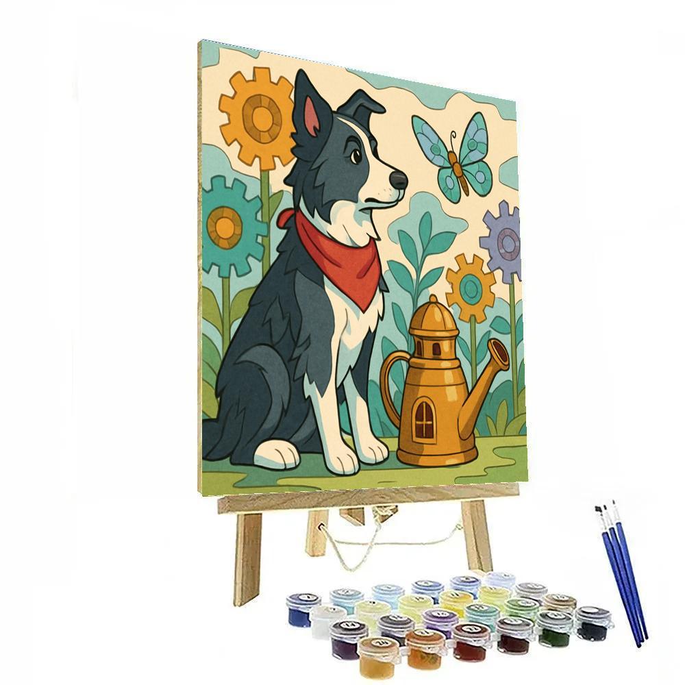 Clockwork Garden With Dog Companion DIY paint by numbers