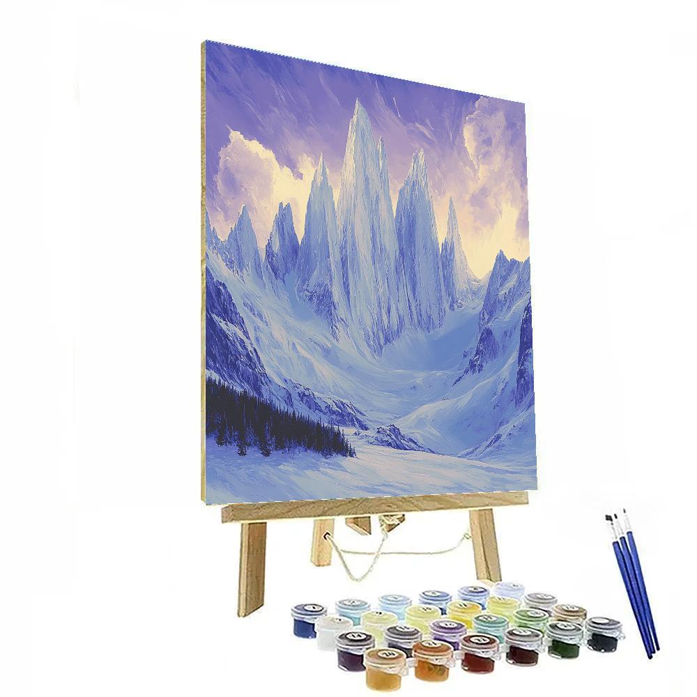 Lawren Harris Inspired Cathedral Peaks Under Violet Halo Paint by numbers art