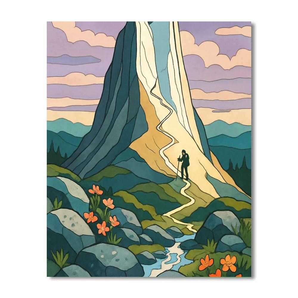 Library Under Mountain Light Numbered painting kits