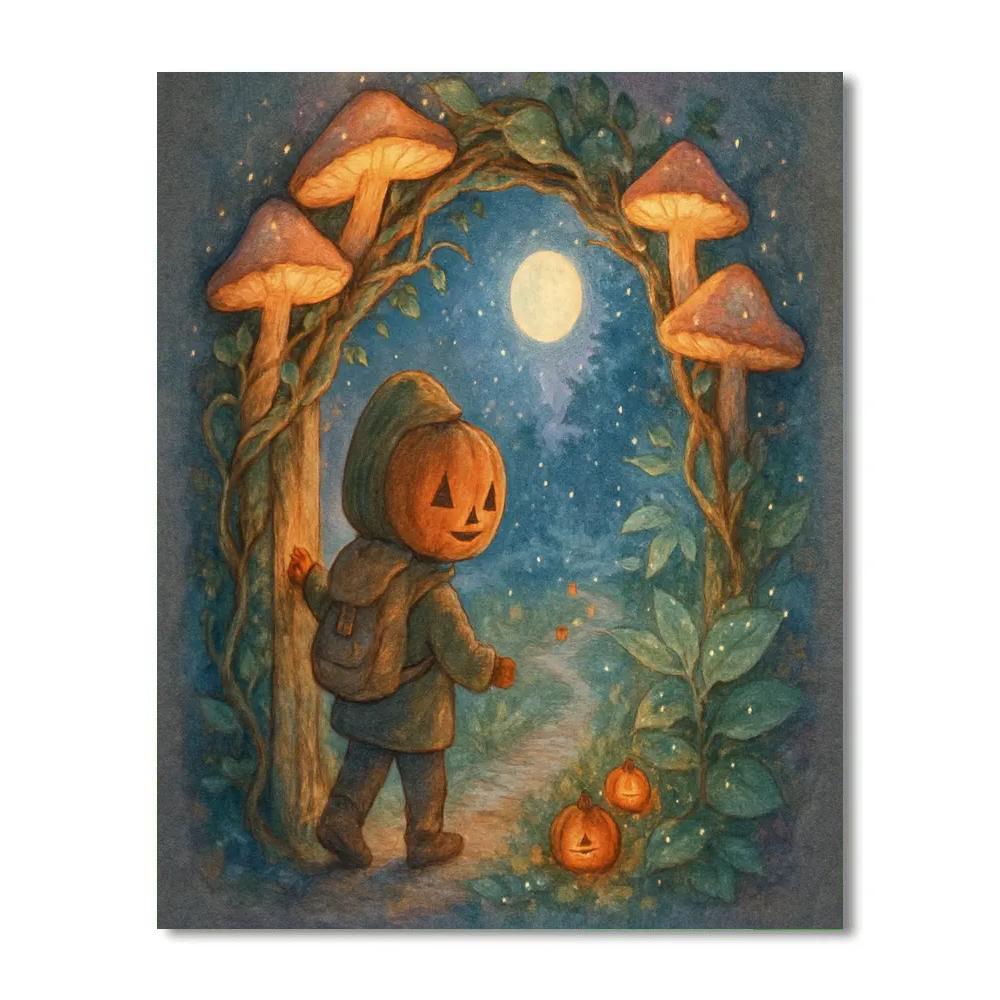 The Mushroom Gate To Autumn Moon Garden Painting by numbers kit