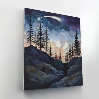 Francisco Goya Inspired Comet Glow Above A Basalt Ravine Paint by numbers kits