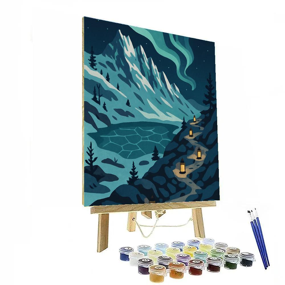 Aurora-Cut Ridge, Mountain-Crafted Paint by numbers art