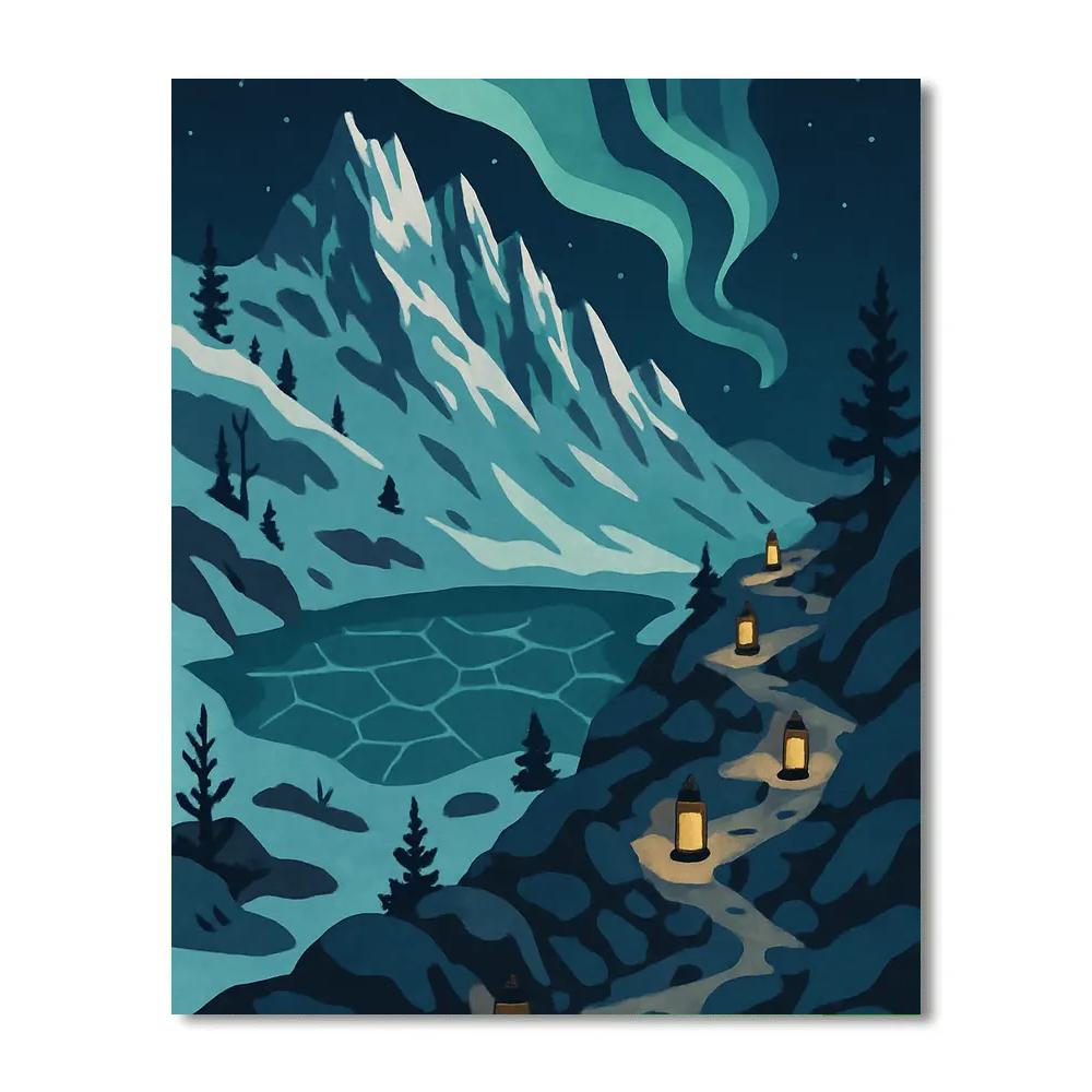 Aurora-Cut Ridge, Mountain-Crafted Paint by numbers art