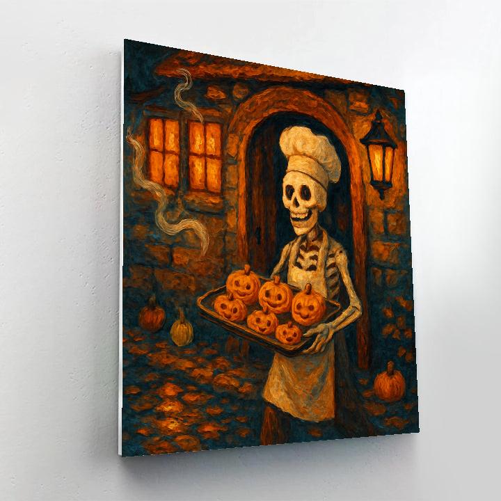 Haunted Bakery With Cinnamon Window Glow painting number kit