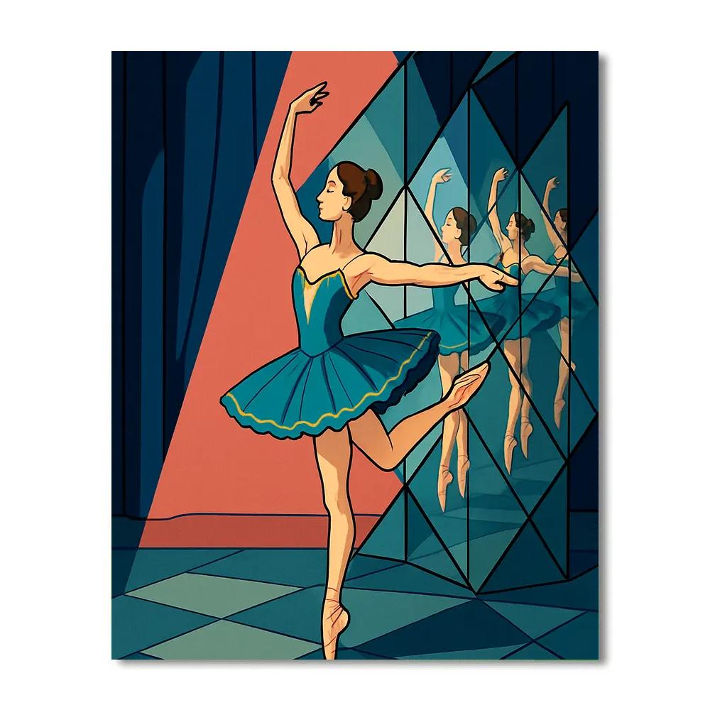 Kaleidoscope Mirror Ballet Stage paint by numbers