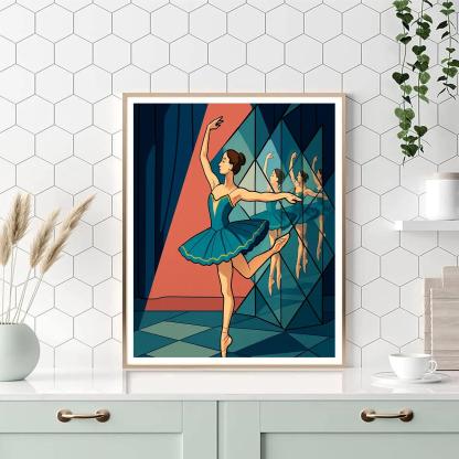 Kaleidoscope Mirror Ballet Stage paint by numbers