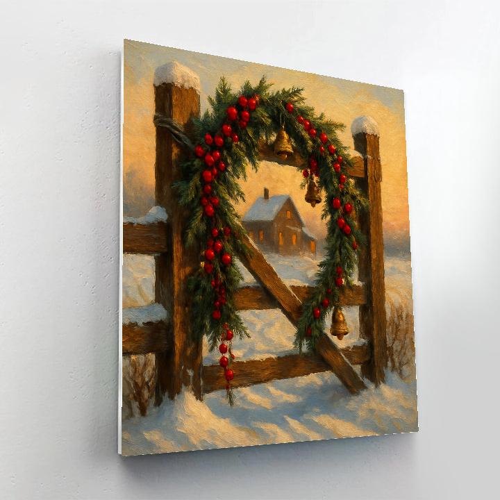 Bells And Berries On The Windy Farm Gate painting number kit