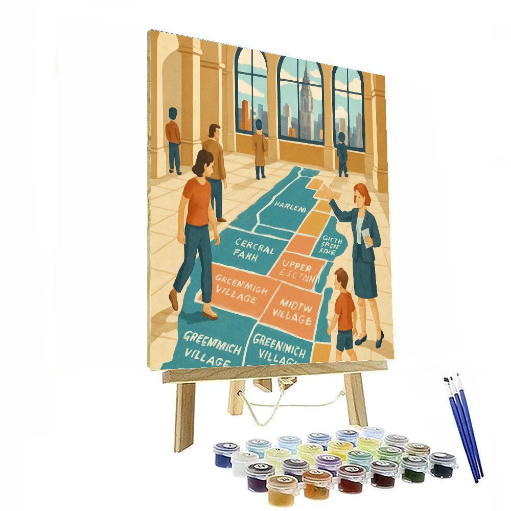 Marble Map Mosaic New York Painting by numbers kit