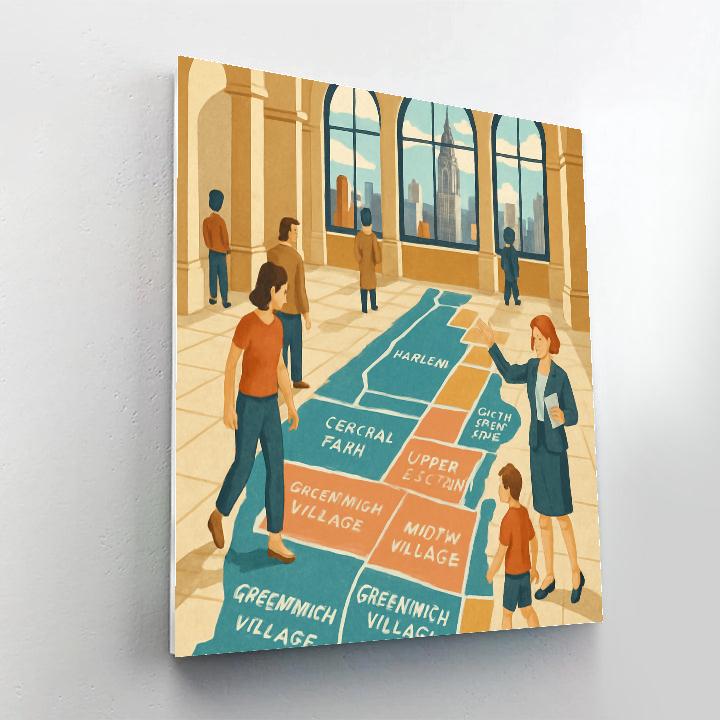 Marble Map Mosaic New York Painting by numbers kit