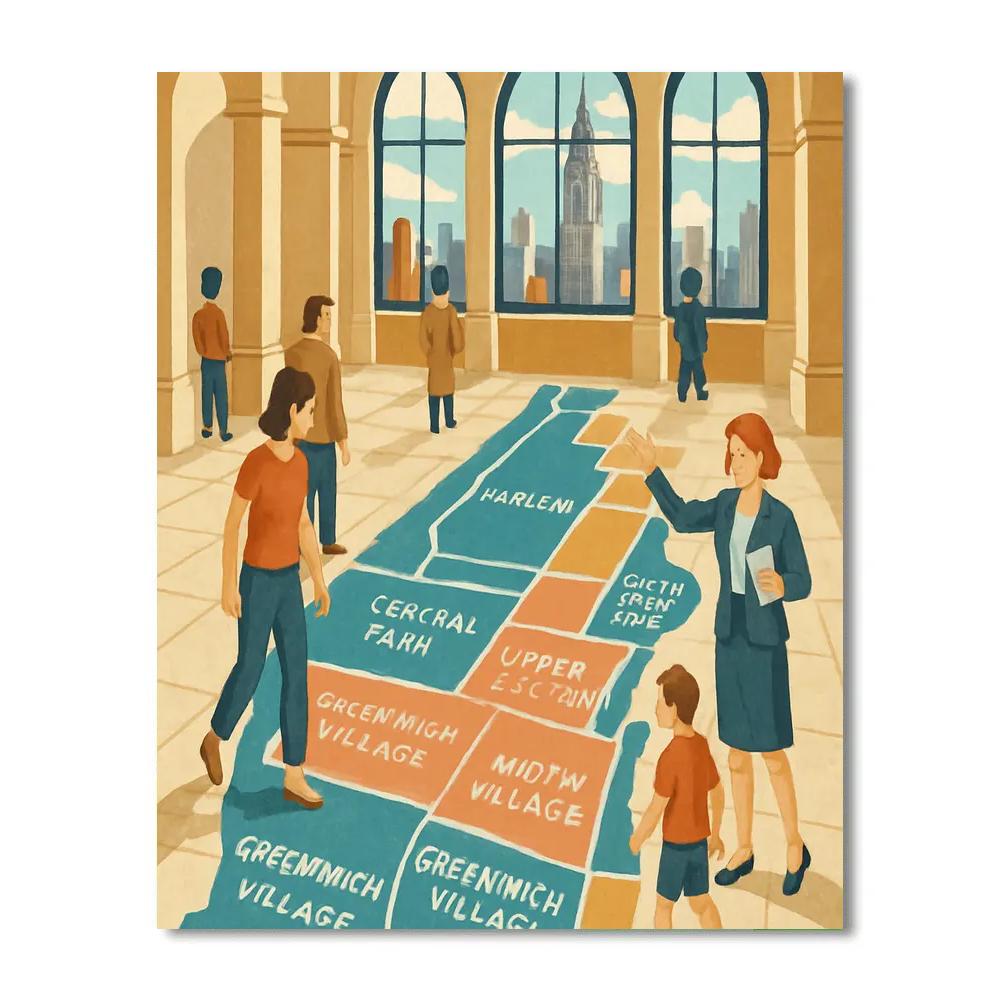 Marble Map Mosaic New York Painting by numbers kit