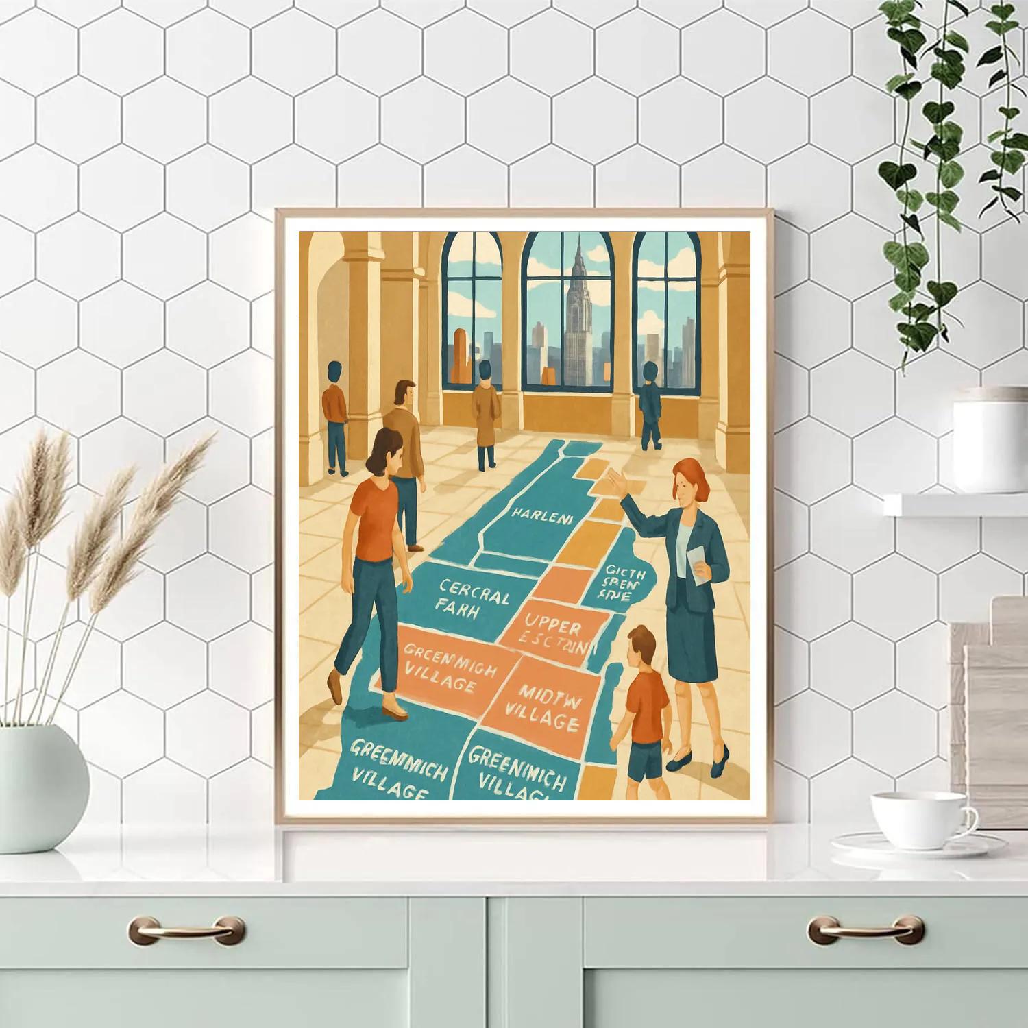 Marble Map Mosaic New York Painting by numbers kit