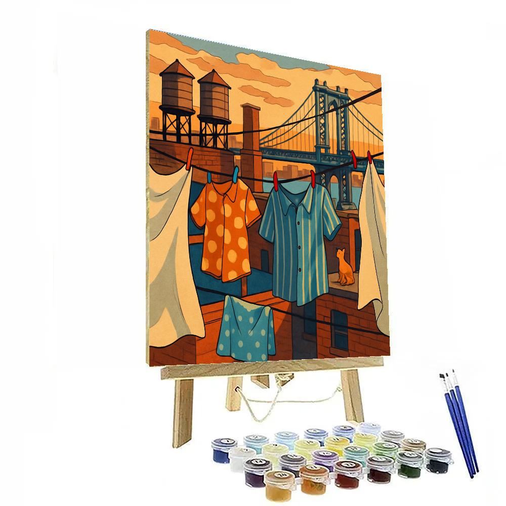 Skylight Laundry Lines In New York Number painting