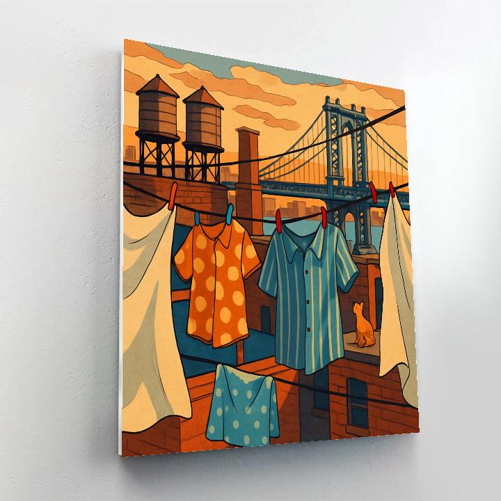 Skylight Laundry Lines In New York Number painting