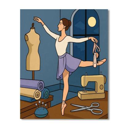 Moonlit Costume Atelier With Ballet Paint by numbers art