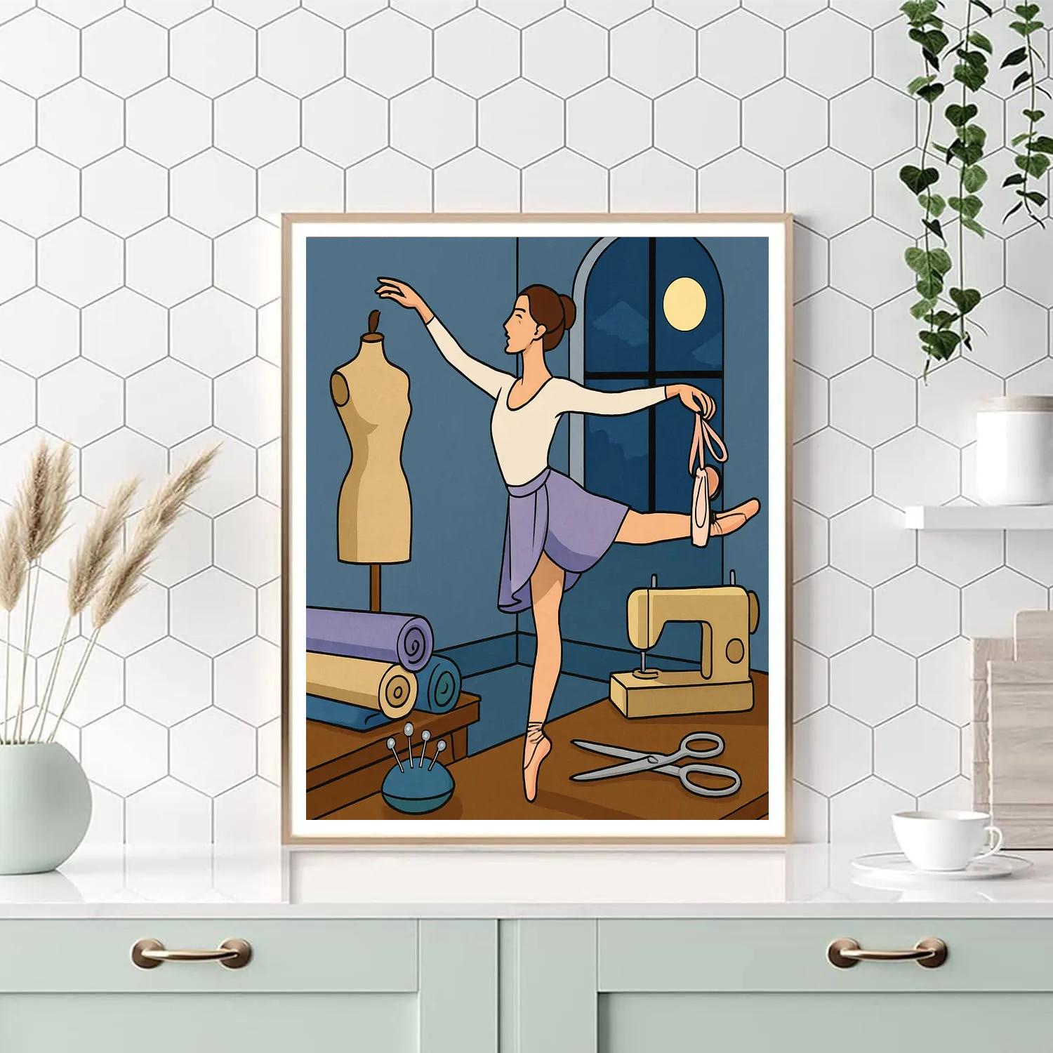 Moonlit Costume Atelier With Ballet Paint by numbers art