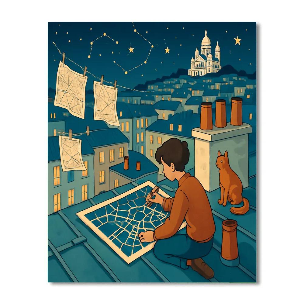 Atlas Of Rooftop Whispers In Paris Painting by numbers kit