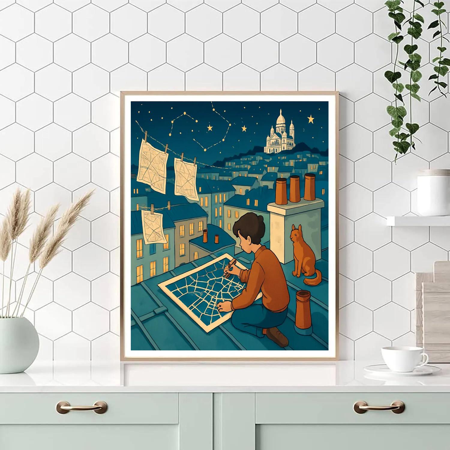 Atlas Of Rooftop Whispers In Paris Painting by numbers kit
