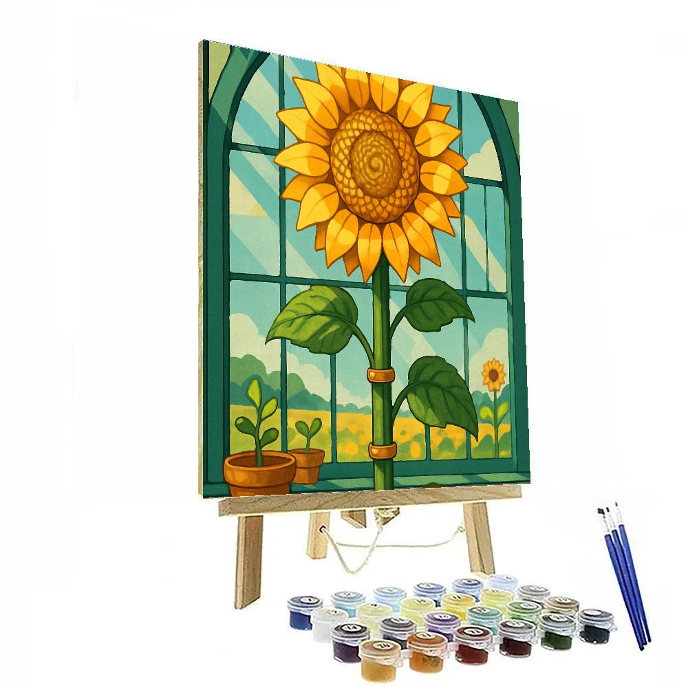 Clockwork Sunflower Conservatory Painting by numbers kit